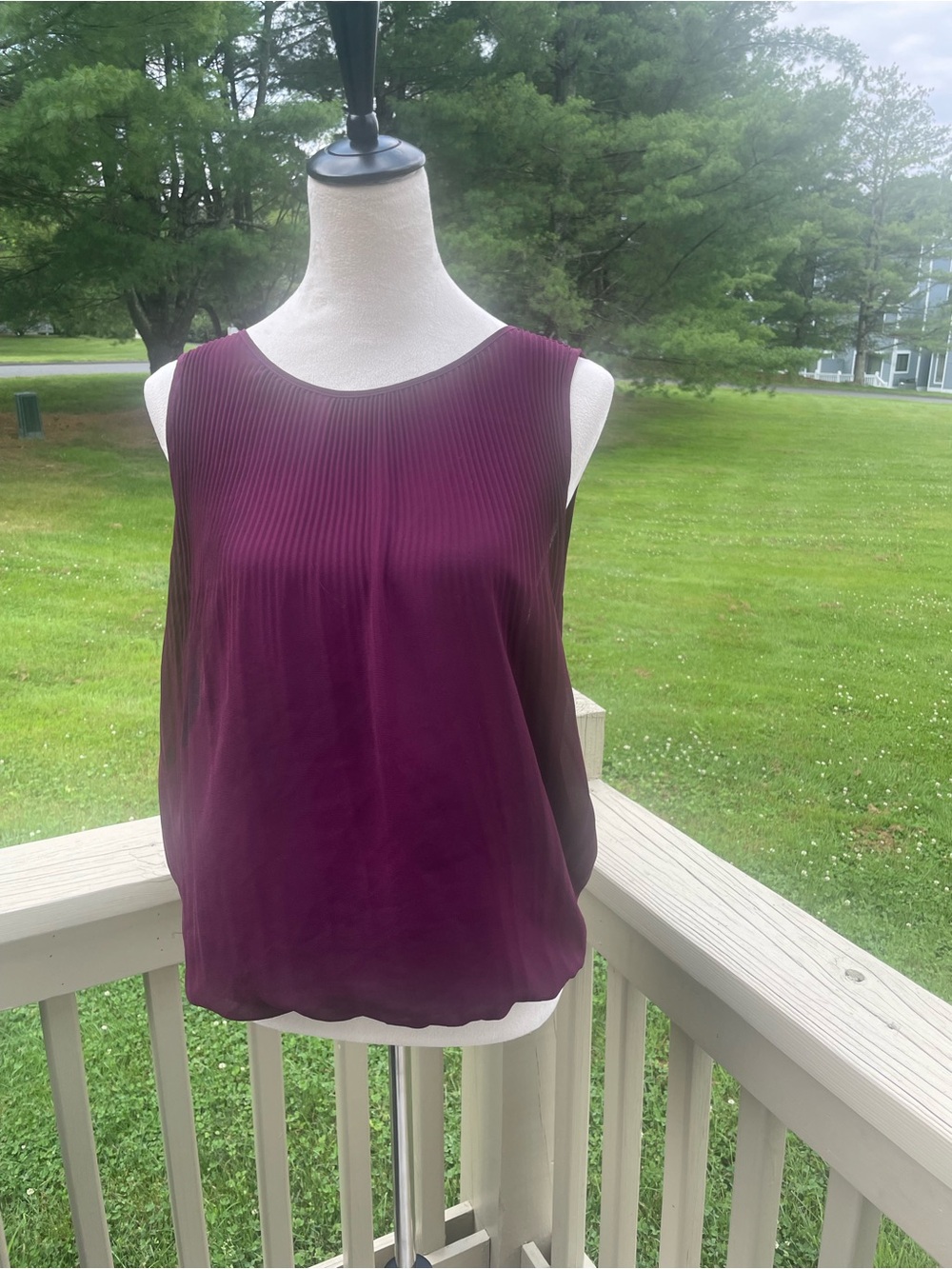 Max Studio Sleeveless Pleated Camisole - Plum